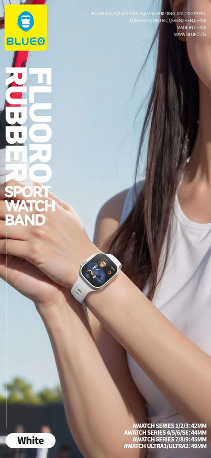 Blueo Fluoro Rubber Sport Watch Band for Apple Watch