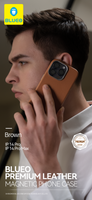 BlueO Premium Leather Phone Case with Magnetic for iPhone