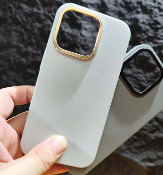 Frosted Electroplated Metal Camera Circle Case For iPhone