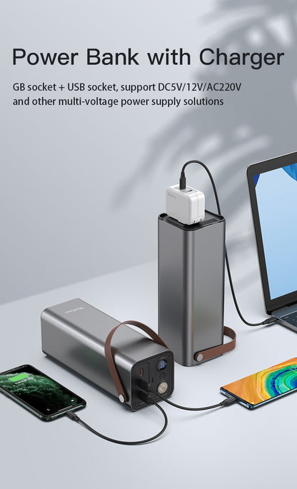 Yoobao Portable 46200mAhPower Station/AC220V 150W/PD Quick charge/Big Capacity Power Bank/LED flashlight/4 Output