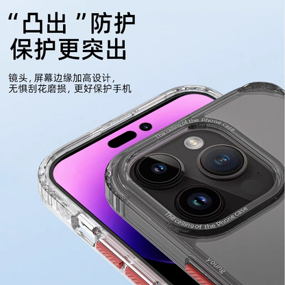 Red Color Button ShockProof TPU Case