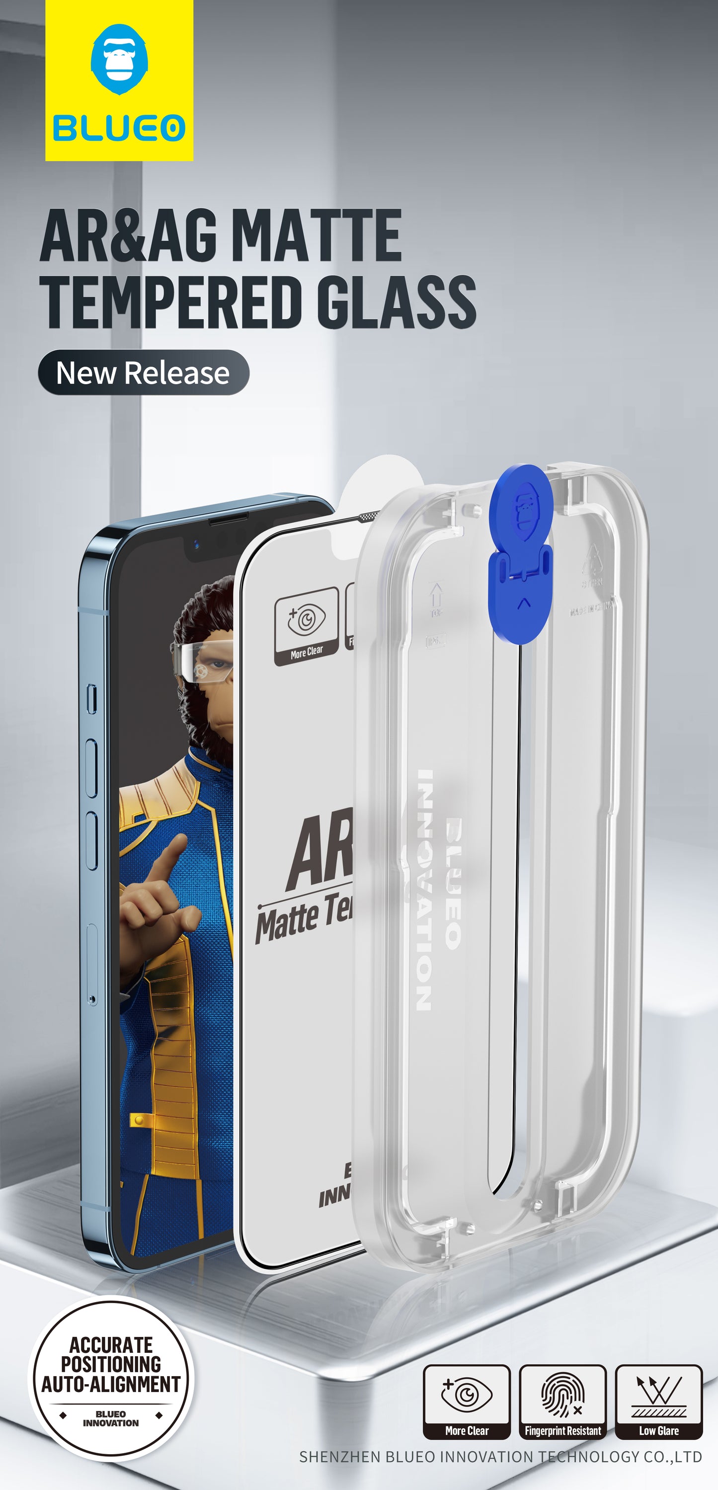 BlueO AR&AG Matte Glass with Applicator
