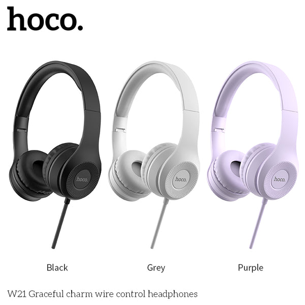 HOCO W21 Graceful Charm Wired headphones with mic