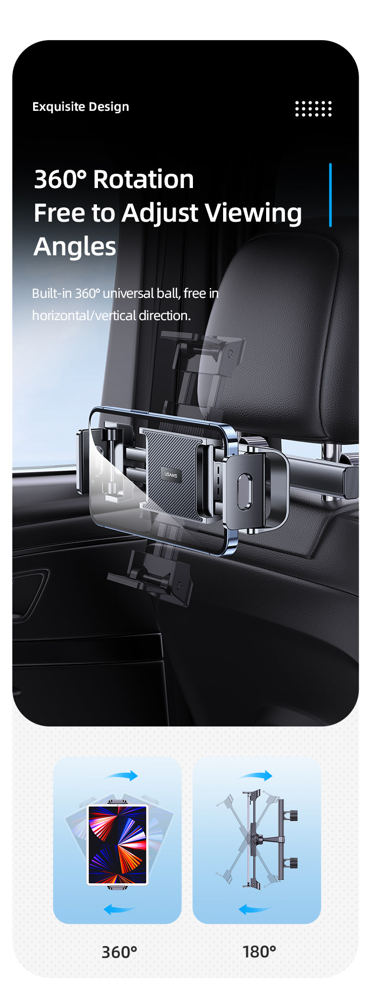 USAMS US-ZJ068 Car Rear Seat Phone/Tablet Bracket