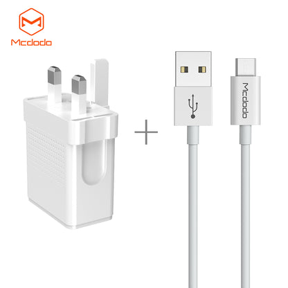 MCDODO HCH-5721 Dual USB Charger (UK) + MicroUSB Cable Travel Set