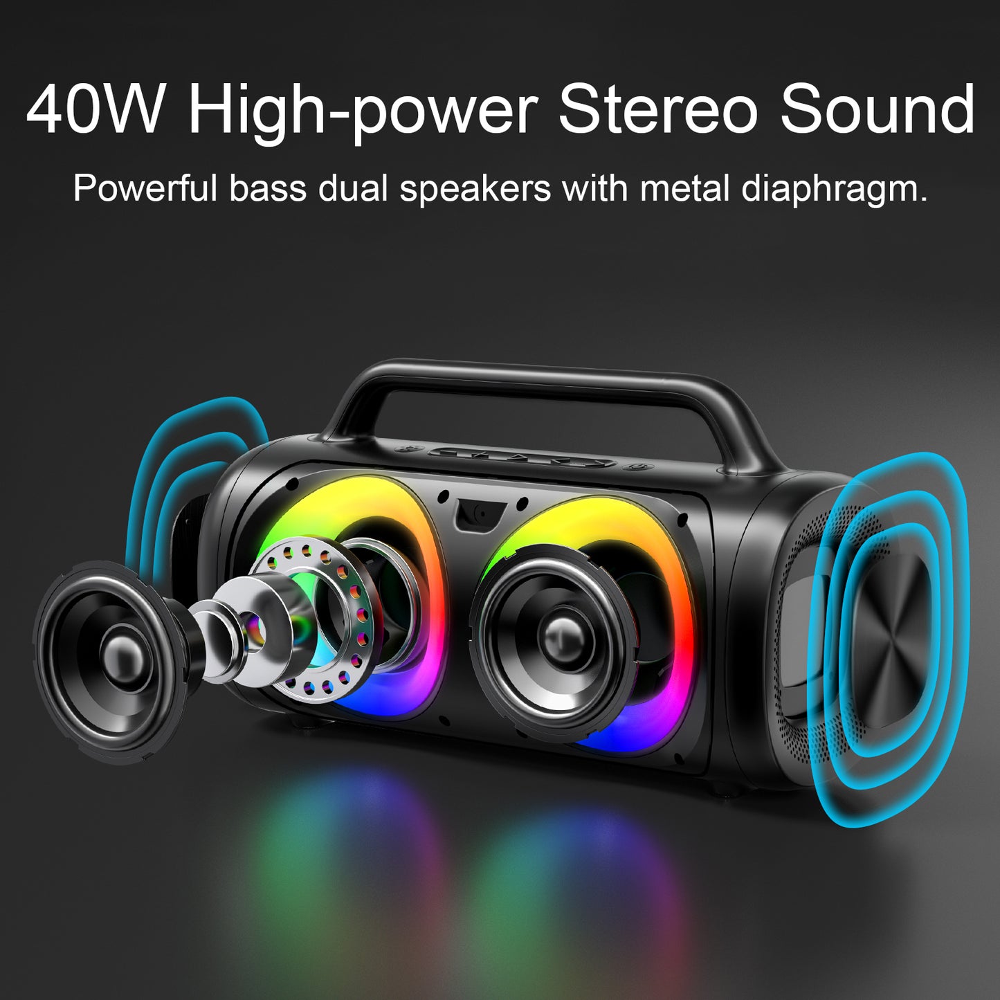 JOYROOM JR-MW02 40W Bluetooth Wireless Speaker with RGB lights