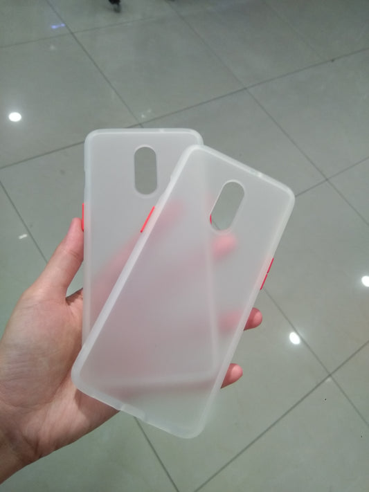 Matte Case With Colour Button For Oneplus