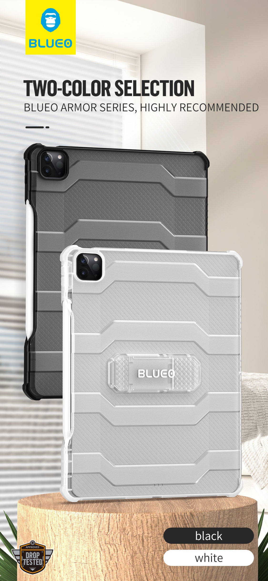 BlueO Ipad Resistance Case（With kickstand）
