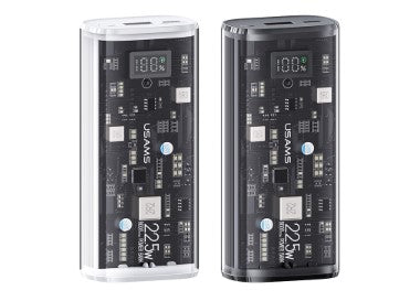 USAMS US-CD189 PD20W+QC3.0 Dual-port Transparent Digital Display Fast Charging Power Bank -- BJ Series