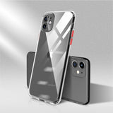 Color Button Clear Full Coverage ShockProof TPU Case For Iphone
