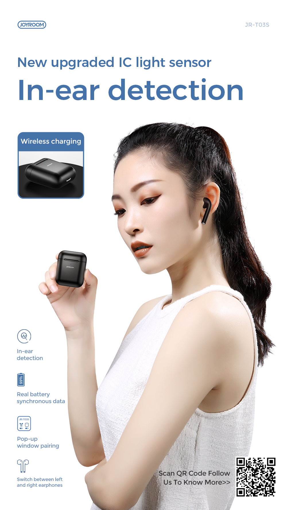 JOYROOM JR-T03S Air TWS Bluetooth Wireless headset